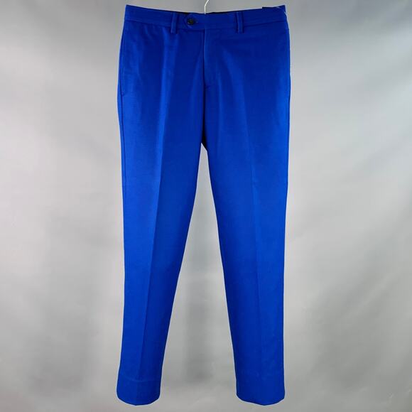 EMPORIO ARMANI Size 30 Royal Blue Wool Blend Tapered Dress Pants - Picture 1 of 10
